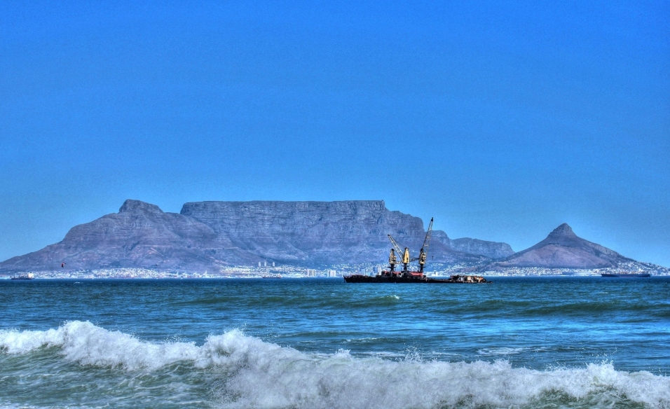 Table Mountain from the ocean Cape Town South Africa