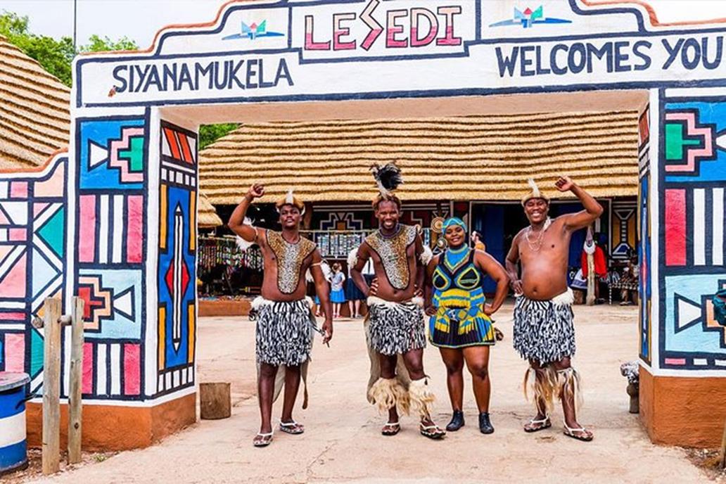 Lesedi Cultural Village welcome – Joxilox Naked Group Tour February 2024