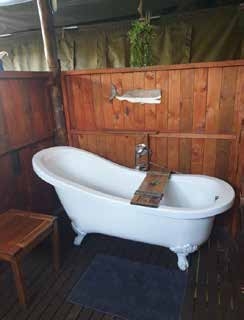 Bedroom in luxury safari tent – Kingfisher Lakeside Retreat KZN South Coast