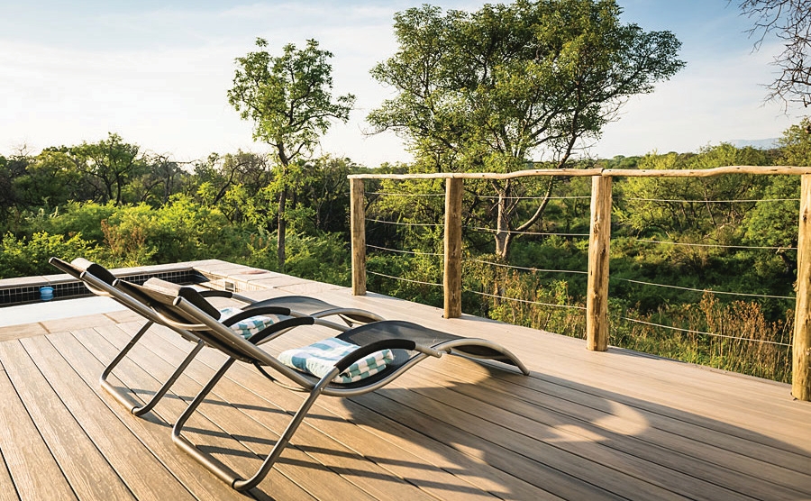 Private deck at Kruger Cliffs Lodge overlooking the bushveld