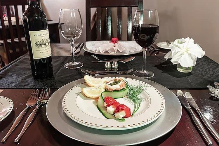 Fine dining table setting at Feathered Nest Guest Farm – Joxilox December 2023