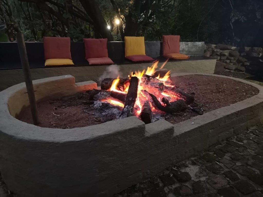 Evening fire pit at Feathered Nest Naturist Guest Farm – Joxilox Review
