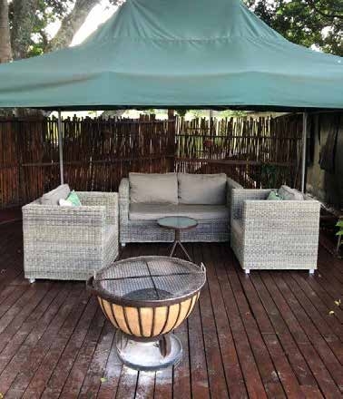 Twin basins in bathroom โ Kingfisher Lakeside Retreat safari tent